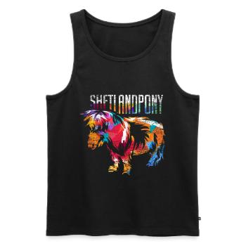 Shetlandpony - Männer Premium Bio Tank Top - Schwarz - Vorne - AI Model Male 178 light (178cm)