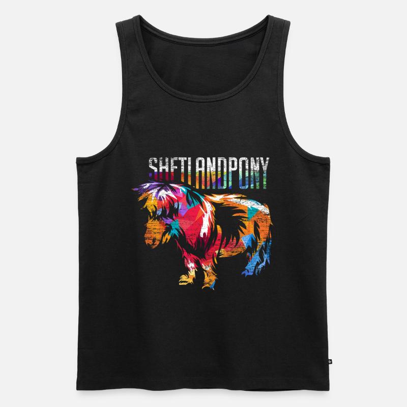 Shetlandpony - Männer Premium Bio Tank Top - Schwarz