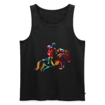 Cadeau de saut d'obstacles - Débardeur bio Premium Homme - noir - Devant - Michal (187cm)