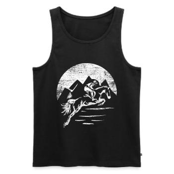 Eventing - Men's Premium Organic Tank Top - black - Front - AI Model Male 178 light (178cm)