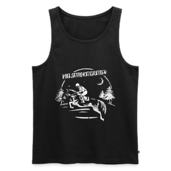 Eventing gift - Men's Premium Organic Tank Top - black - Front - AI Model Male 178 light (178cm)