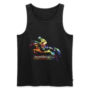 Eventing horse gift - Men's Premium Organic Tank Top - black - Front - AI Model Male 178 light (178cm)