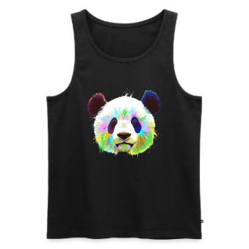 Splash Panda - Männer Premium Bio Tank Top - Schwarz - Vorne - Michal (187cm)