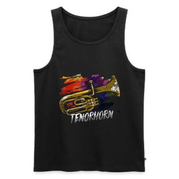 Tenorhorn Geschenk - Männer Premium Bio Tank Top - Schwarz - Vorne - Michal (187cm)