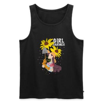 Agriculteur femme agriculteur cadeau - Débardeur bio Premium Homme - noir - Devant - Michal (187cm)