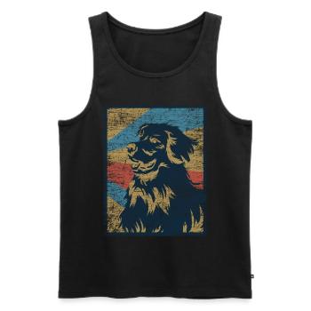 Hovawart Hund - Männer Premium Bio Tank Top - Schwarz - Vorne - AI Model Male 178 light (178cm)