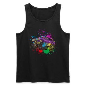 Splash Monster Truck - Männer Premium Bio Tank Top - Schwarz - Vorne - Michal (187cm)