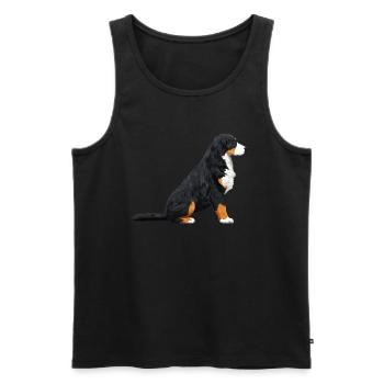 Chien de sennenhund bernois - Débardeur bio Premium Homme - noir - Devant - AI Model Male 178 light (178cm)