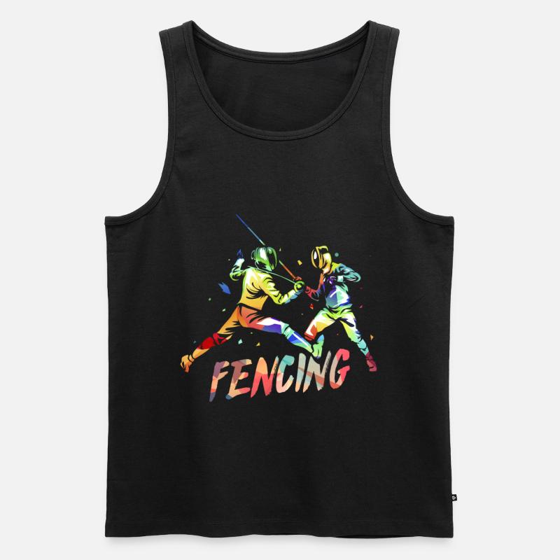 Fechten - Männer Premium Bio Tank Top - Schwarz