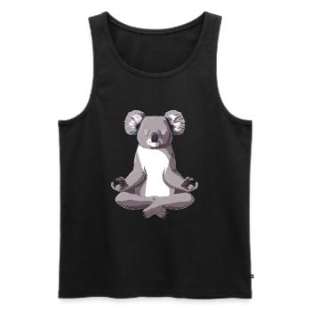 Yoga Koala - Männer Premium Bio Tank Top - Schwarz - Vorne - Michal (187cm)