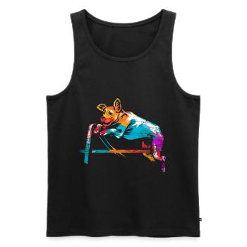 Cadeau d'agilité pour chien - Débardeur bio Premium Homme - noir - Devant - Michal (187cm)