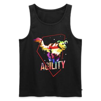 Hunde Agility - Männer Premium Bio Tank Top - Schwarz - Vorne - AI Model Male 178 light (178cm)
