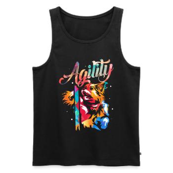 Hunde Agility - Männer Premium Bio Tank Top - Schwarz - Vorne - AI Model Male 178 light (178cm)