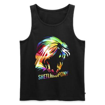 Shetlandpony - Männer Premium Bio Tank Top - Schwarz - Vorne - AI Model Male 178 light (178cm)