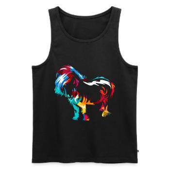 Shetlandpony Geschenk - Männer Premium Bio Tank Top - Schwarz - Vorne - AI Model Male 178 light (178cm)