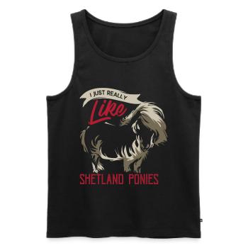 Shetlandpony - Männer Premium Bio Tank Top - Schwarz - Vorne - AI Model Male 178 light (178cm)
