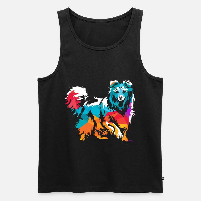Shetland Shepherd Gift - Men's Premium Organic Tank Top - black