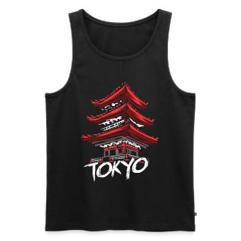 Tokio Japan - Männer Premium Bio Tank Top - Schwarz - Vorne - Michal (187cm)