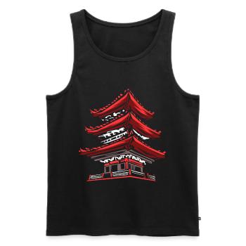 Tokio Japan - Männer Premium Bio Tank Top - Schwarz - Vorne - Michal (187cm)