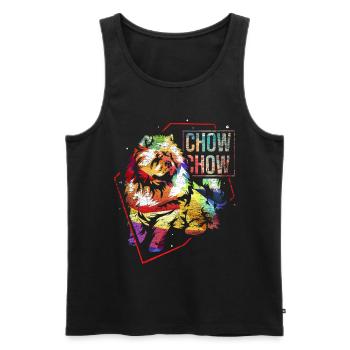 Chow Chow gift - Men's Premium Organic Tank Top - black - Front - Michal (187cm)