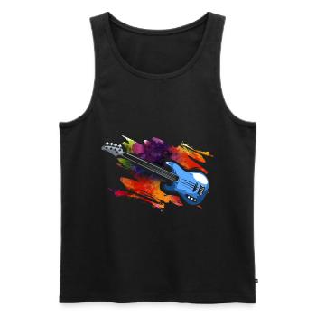 Electric bass - Men's Premium Organic Tank Top - black - Front - AI Model Male 178 light (178cm)