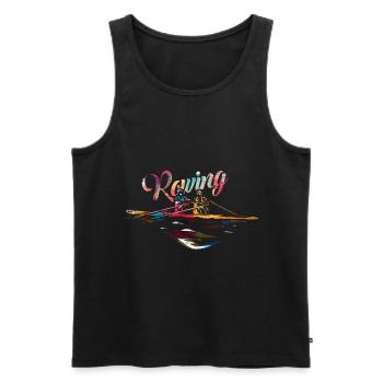 Rowing gift - Men's Premium Organic Tank Top - black - Front - AI Model Male 178 light (178cm)