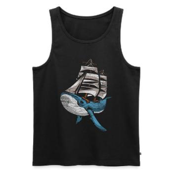 Wal Schiff Schifffahrt Segelschiff - Männer Premium Bio Tank Top - Schwarz - Vorne - AI Model Male 178 light (178cm)