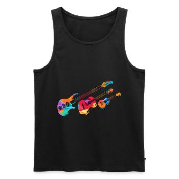 Minimal Musik - Männer Premium Bio Tank Top - Schwarz - Vorne - AI Model Male 178 light (178cm)
