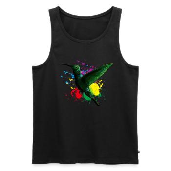Oiseau - Débardeur bio Premium Homme - noir - Devant - Michal (187cm)