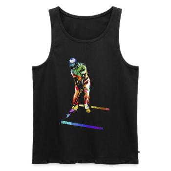 Minigolf Geschenk - Männer Premium Bio Tank Top - Schwarz - Vorne - Michal (187cm)
