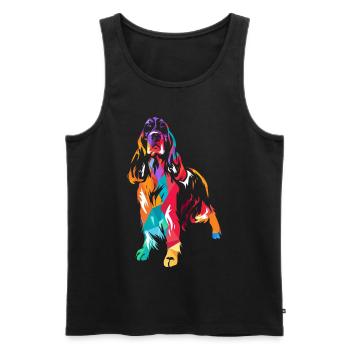 English Springer Spaniel - Männer Premium Bio Tank Top - Schwarz - Vorne - AI Model Male 178 light (178cm)