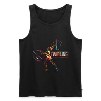Baton Twirling Geschenk - Männer Premium Bio Tank Top - Schwarz - Vorne - Michal (187cm)