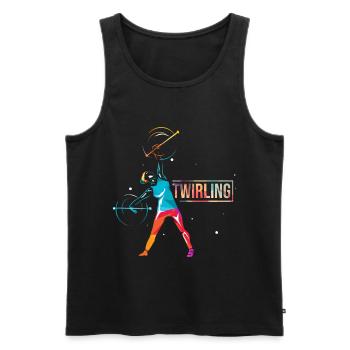 Baton Twirling Geschenk - Männer Premium Bio Tank Top - Schwarz - Vorne - Michal (187cm)