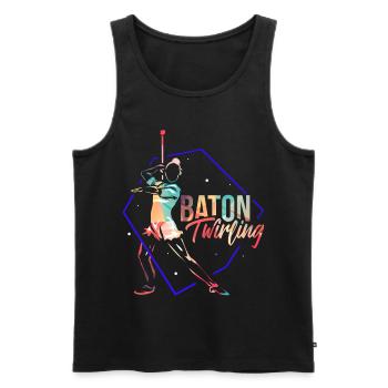 Baton Twirling - Men's Premium Organic Tank Top - black - Front - Michal (187cm)
