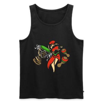 Afrobeat Reggae - Men's Premium Organic Tank Top - black - Front - AI Model Male 178 light (178cm)