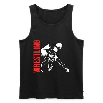 Ringen Wrestling - Männer Premium Bio Tank Top - Schwarz - Vorne - AI Model Male 178 light (178cm)