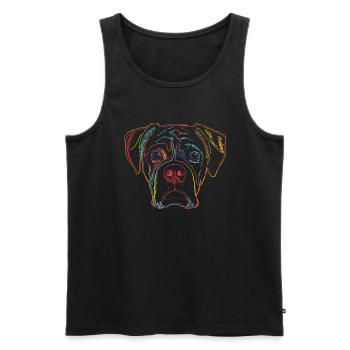 Boxer Dog Portrait - Men's Premium Organic Tank Top - black - Front - Michal (187cm)