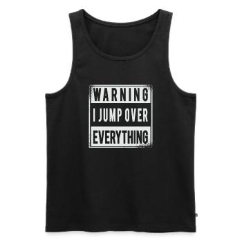Parkour Parkour runner TOUT course d'obstacles - Débardeur bio Premium Homme - noir - Devant - AI Model Male 178 light (178cm)
