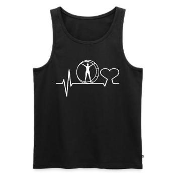 Chemise de gymnastique HEARTBEAT RHÖNRAD - Débardeur bio Premium Homme - noir - Devant - Michal (187cm)