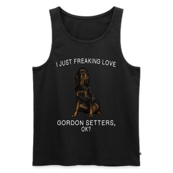 Je viens de flipper Love Gordon Setters Ok? Cadeau chien - Débardeur bio Premium Homme - noir - Devant - AI Model Male 178 light (178cm)