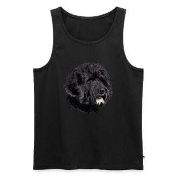 Hund Portugiesischer Wasserhund - Männer Premium Bio Tank Top - Schwarz - Vorne - Michal (187cm)