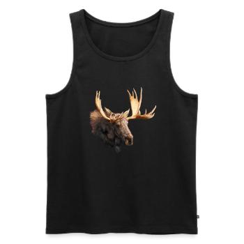 Elch - Männer Premium Bio Tank Top - Schwarz - Vorne - AI Model Male 178 light (178cm)