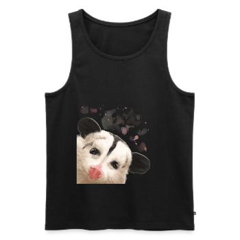 Opossum curieux - Débardeur bio Premium Homme - noir - Devant - Michal (187cm)