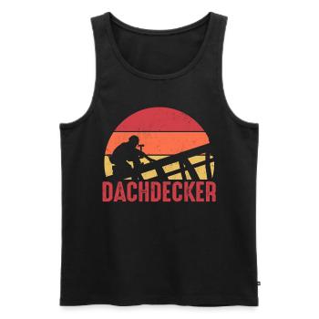 Dachdecker - Männer Premium Bio Tank Top - Schwarz - Vorne - AI Model Male 178 light (178cm)