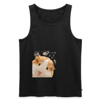 Curious Guinea Pig - Men's Premium Organic Tank Top - black - Front - Michal (187cm)