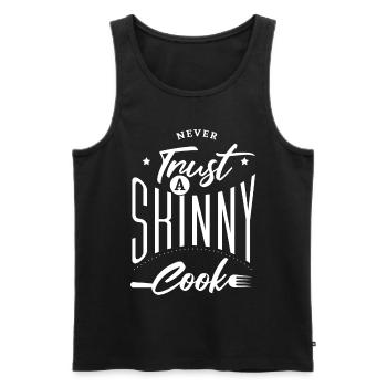 Vertrauen Sie niemals einen dünnen Koch - Männer Premium Bio Tank Top - Schwarz - Vorne - AI Model Male 178 light (178cm)