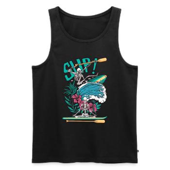 SUP Surfeur Stand Up Paddle Surfing sup Yoga skull - Débardeur bio Premium Homme - noir - Devant - Michal (187cm)
