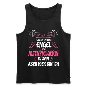 Altenpfelgerin und gleichzeitig Engel , bin da - Männer Premium Bio Tank Top - Schwarz - Vorne - Michal (187cm)