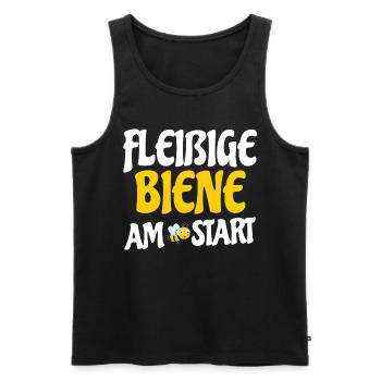 Imker, Fleissige Biene am Start, Honig, - Männer Premium Bio Tank Top - Schwarz - Vorne - Michal (187cm)