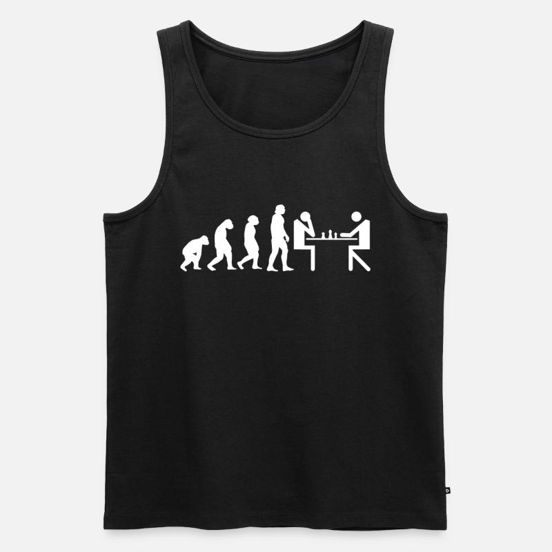 Evolution Schach Schachbrett Schachfigur - Männer Premium Bio Tank Top - Schwarz